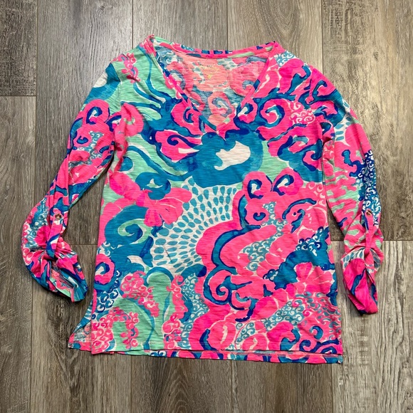 Lilly Pulitzer Tops - Lilly Pulitzer Women's Pink and Blue Shirt